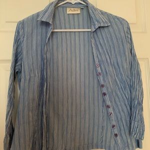 Gorgeous Adini Textured Striped Button Shirt